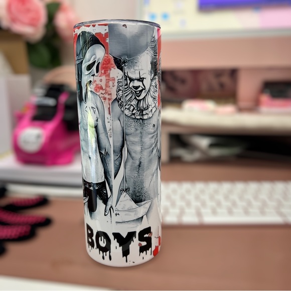 Boys of Horror 20oz stainless steel tumbler, drinks, water, Halloween, men, hot - Picture 3 of 5